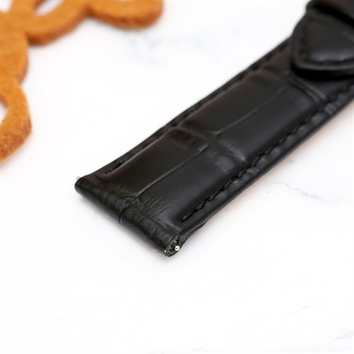 Dây da tổng hợp đồng hồ 20mm L023-01 Đen Màu Đen