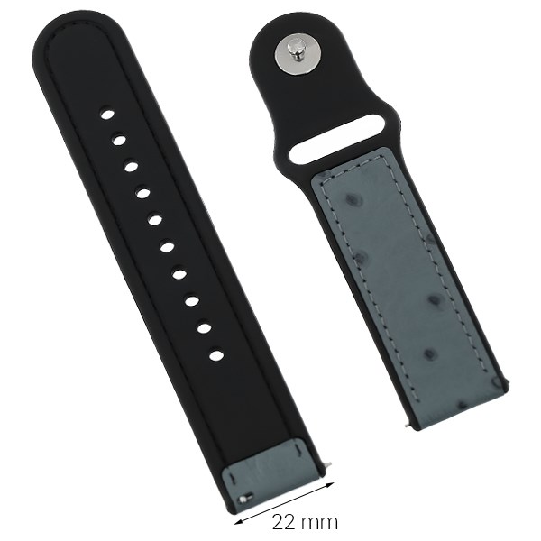 Dây silicone đồng hồ Samsung/Huawei/Khác 22 mm Xám M08-02-22