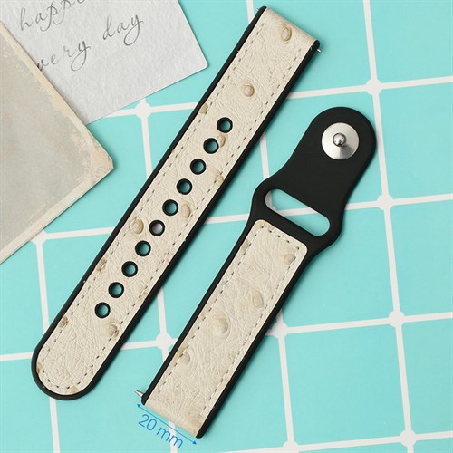 Dây silicone đồng hồ 20mm M08-05-20 Kem Màu Kem