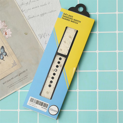 Dây silicone đồng hồ 20mm M08-05-20 Kem Màu Kem