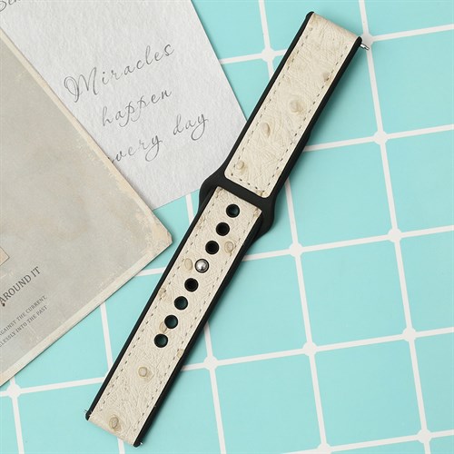 Dây silicone đồng hồ 20mm M08-05-20 Kem Màu Kem