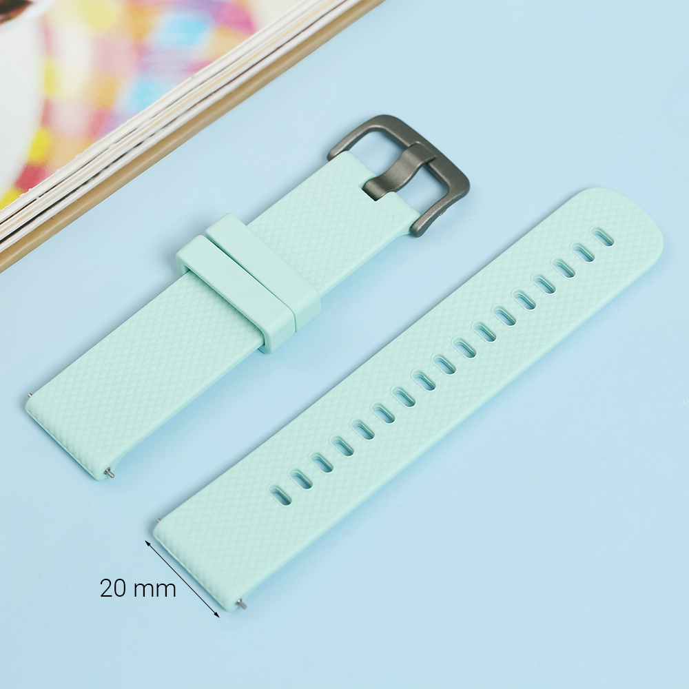 Dây silicone đồng hồ Samsung/Huawei/khác 20 mm xanh bạc hà RZ-JM20