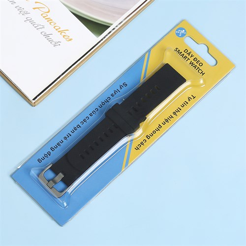 Dây silicone đồng hồ Samsung/Huawei/khác 20 mm đen RZ-JM20 Màu Đen