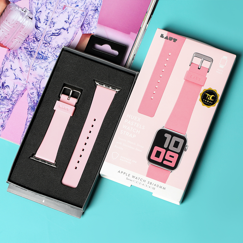 Dây silicone Apple Watch mặt 40mm Laut Pastel Hồng - 2