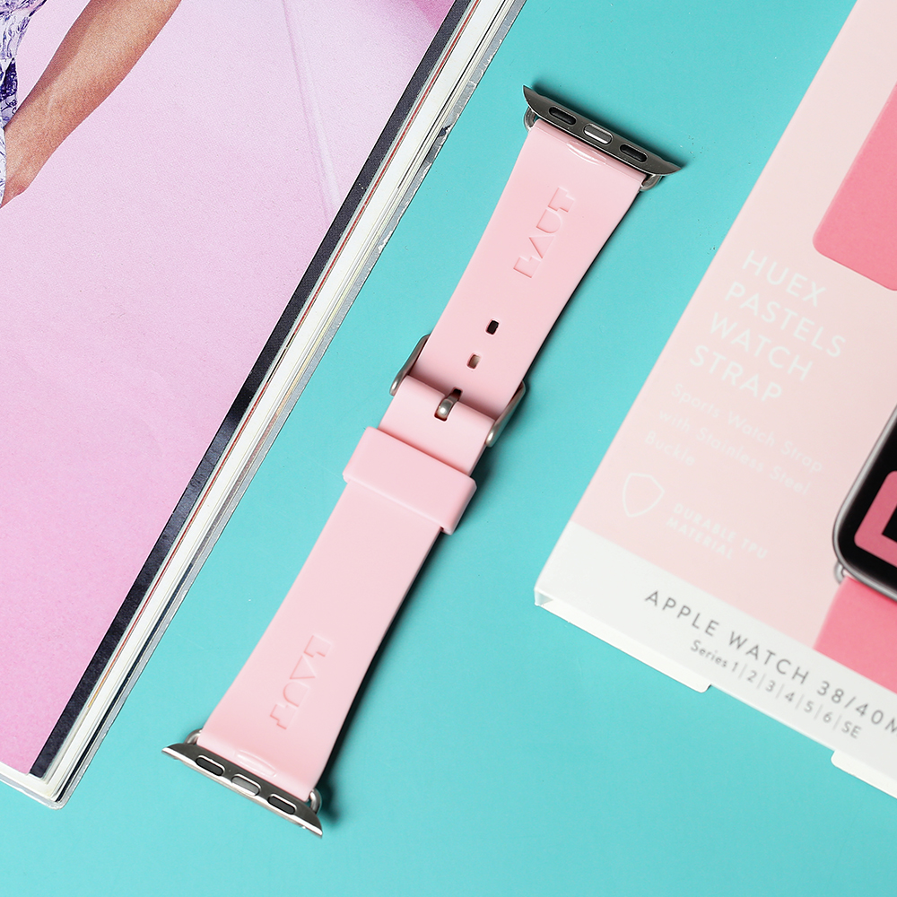 Dây silicone Apple Watch mặt 40mm Laut Pastel Hồng - 4