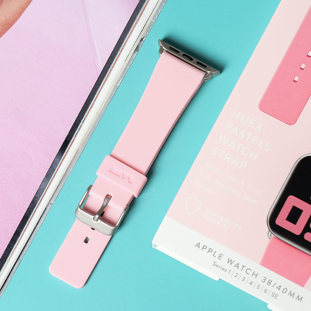 Dây silicone Apple Watch mặt 40mm Laut Pastel Hồng - 5