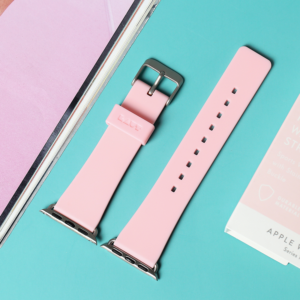 Dây silicone Apple Watch mặt 40mm Laut Pastel Hồng - 6