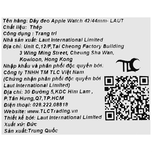 Dây thép không gỉ Apple Watch 44mm Laut Steel Loop Màu Vàng