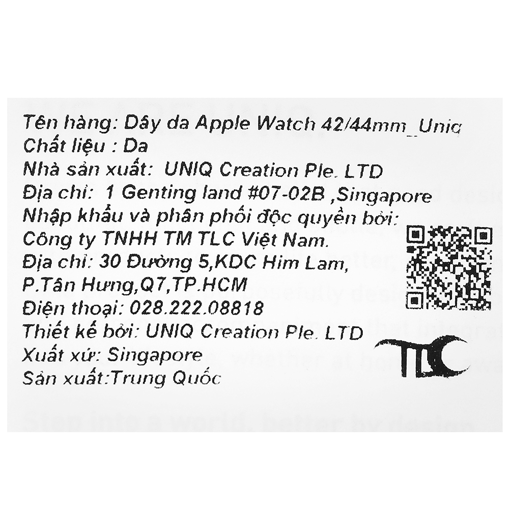 Dây da Apple Watch UniQ Mondain 44mm