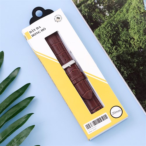 Dây da đồng hồ 20mm LS039 Nâu Màu Nâu