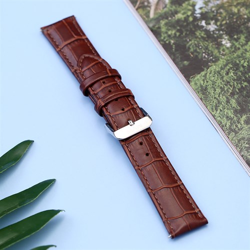 Dây da đồng hồ 20mm LS039 Nâu Màu Nâu