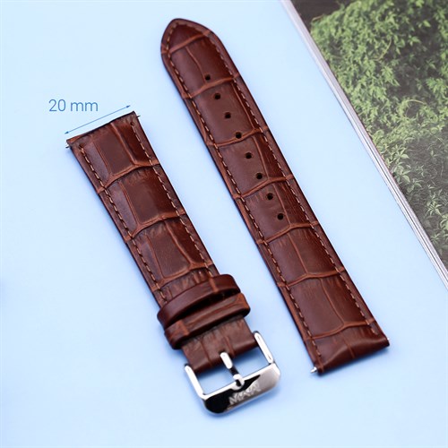Dây da đồng hồ 20mm LS039 Nâu Màu Nâu