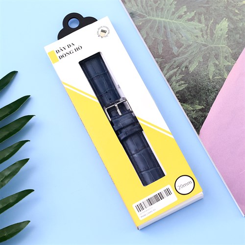Dây da đồng hồ 20mm LS041-01 Xanh dương Màu Xanh Dương