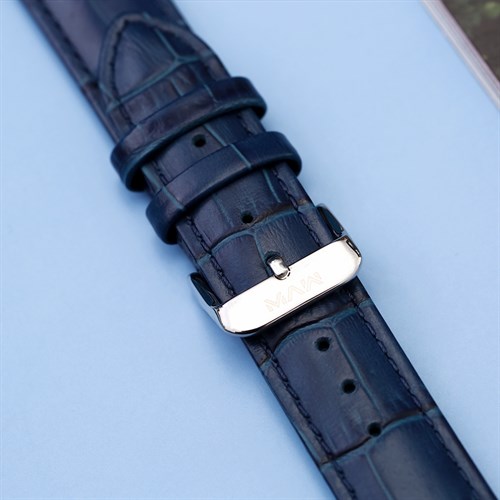 Dây da đồng hồ 20mm LS041-01 Xanh dương Màu Xanh Dương