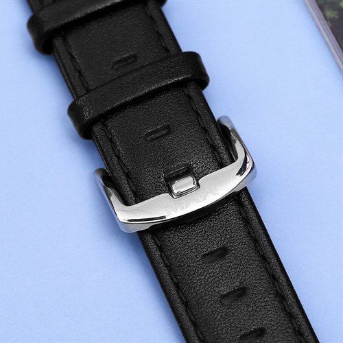 Dây da đồng hồ 20mm LS031 Đen Màu Đen