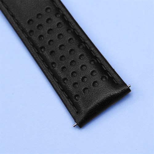 Dây da đồng hồ 20mm LS031 Đen Màu Đen