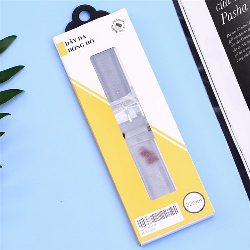 Dây da đồng hồ 22mm LS006 Đen