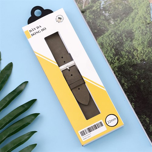 Dây da đồng hồ 22mm LS023 Xám Màu Xám