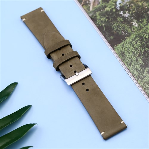 Dây da đồng hồ 22mm LS023 Xám Màu Xám