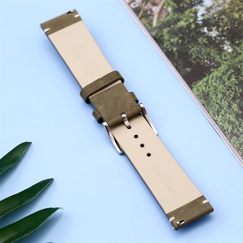 Dây da đồng hồ 22mm LS023 Xám Màu Xám