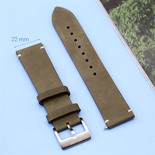 Dây da đồng hồ 22mm LS023 Xám Màu Xám