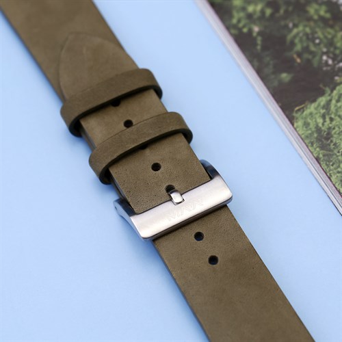 Dây da đồng hồ 22mm LS023 Xám Màu Xám