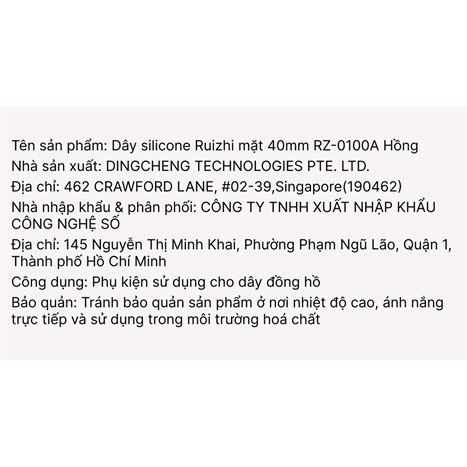 Dây silicone Ruizhi mặt 40mm RZ-0100A Hồng Màu Hồng