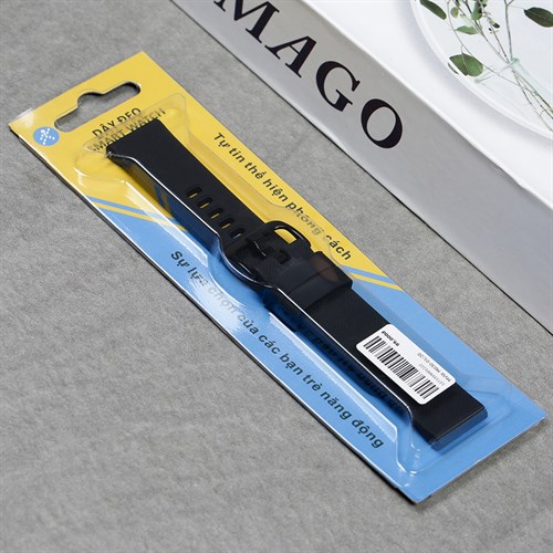 Dây silicone đồng hồ 20mm M030-01 Đen Màu Đen