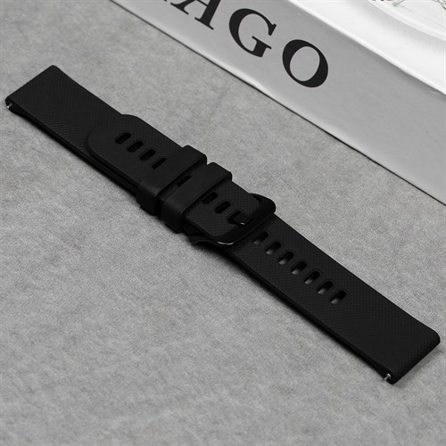 Dây silicone đồng hồ 20mm M030-01 Đen Màu Đen