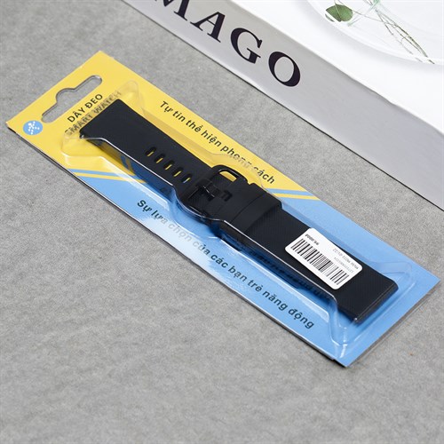 Dây silicone đồng hồ 22mm M031-01 Đen Màu Đen