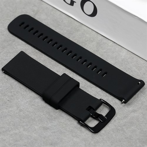 Dây silicone đồng hồ 22mm M031-01 Đen Màu Đen