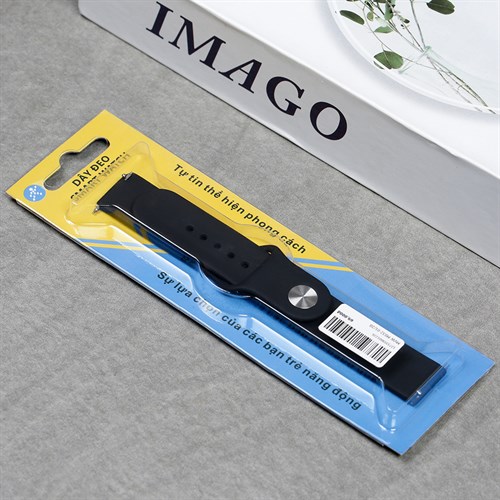 Dây silicone đồng hồ 20mm M032-01 Đen Màu Đen