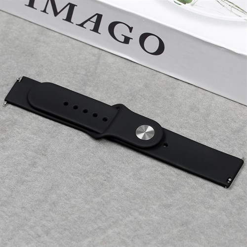 Dây silicone đồng hồ 20mm M032-01 Đen Màu Đen