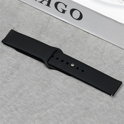 Dây silicone đồng hồ 20mm M032-01 Đen Màu Đen