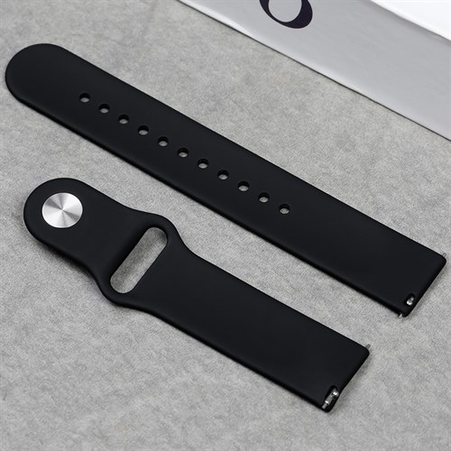 Dây silicone đồng hồ 20mm M032-01 Đen Màu Đen