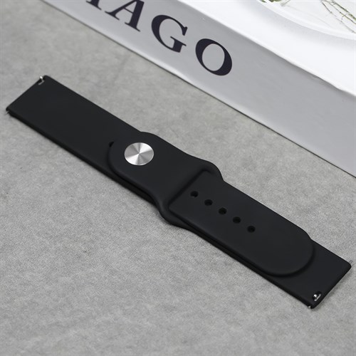 Dây silicone đồng hồ 22mm M033-01 Đen Màu Đen