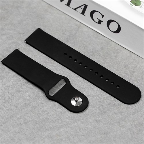 Dây silicone đồng hồ 22mm M033-01 Đen Màu Đen
