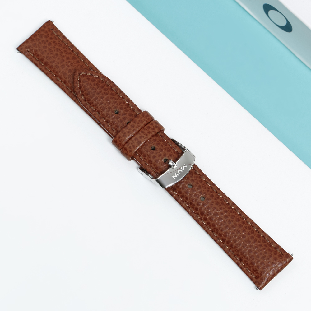 Dây da đồng hồ 18mm SL101-01 Nâu Màu Nâu