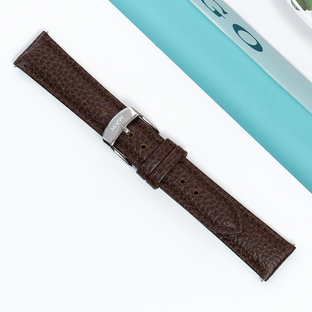 Dây da đồng hồ 18mm SL101-02 Nâu Màu Nâu