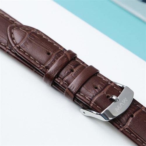 Dây da đồng hồ 20mm SL102-03 Nâu Màu Nâu