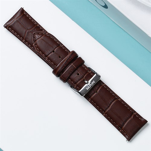 Dây da đồng hồ 22mm SL103-01 Nâu Màu Nâu