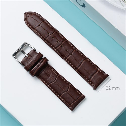 Dây da đồng hồ 22mm SL103-01 Nâu Màu Nâu