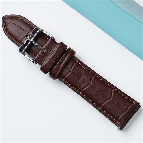 Dây da đồng hồ 22mm SL103-01 Nâu Màu Nâu