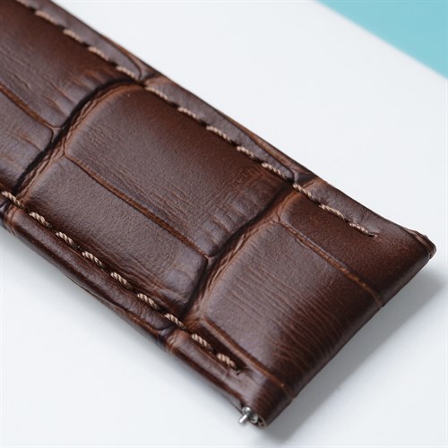 Dây da đồng hồ 22mm SL103-01 Nâu Màu Nâu