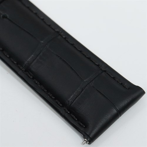 Dây da đồng hồ 22mm SL103-02 Đen Màu Đen