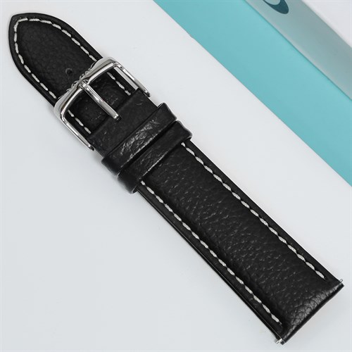Dây da đồng hồ 22mm SL103-03 Đen Màu Đen