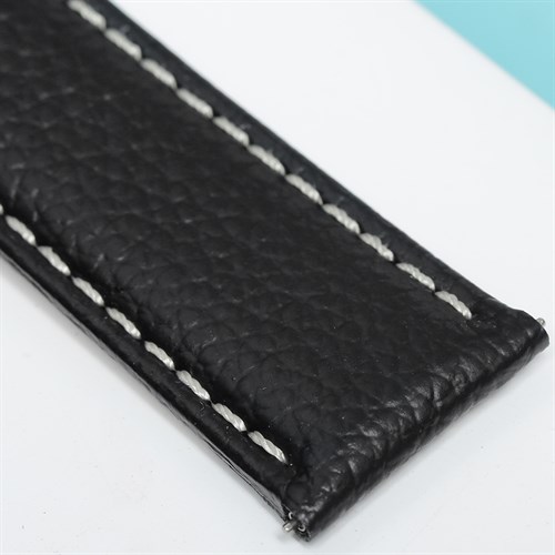 Dây da đồng hồ 22mm SL103-03 Đen Màu Đen