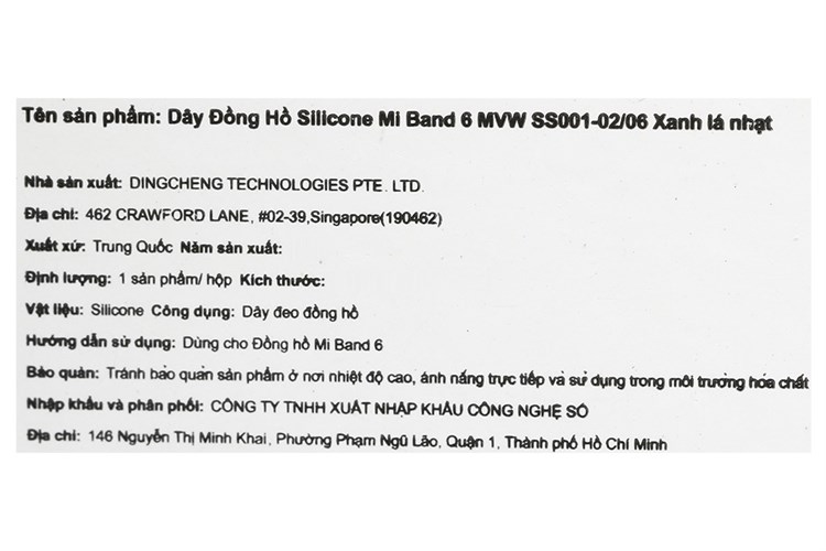 Dây silicone đồng hồ Miband 6 SS001-02/06 Xanh lá nhạt Màu Xanh lá nhạt