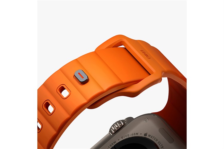 Dây silicone Apple Watch Stride mặt 49/45/44/42mm UNIQ Màu Cam