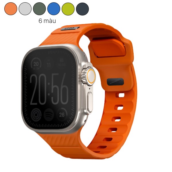 Dây silicone Apple Watch Stride mặt 49/45/44/42mm UNIQ